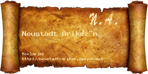 Neustadt Arikán névjegykártya